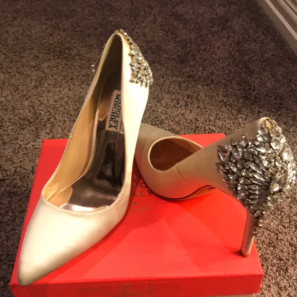 Never Worn Badgley Mischka Crystal Bridal Pumps